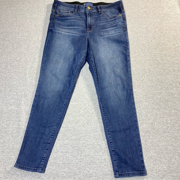 Democracy Jegging Jeans Womens 14 Dark Blue Ab Solution Hi Rise Stretch Denim - Picture 1 of 14